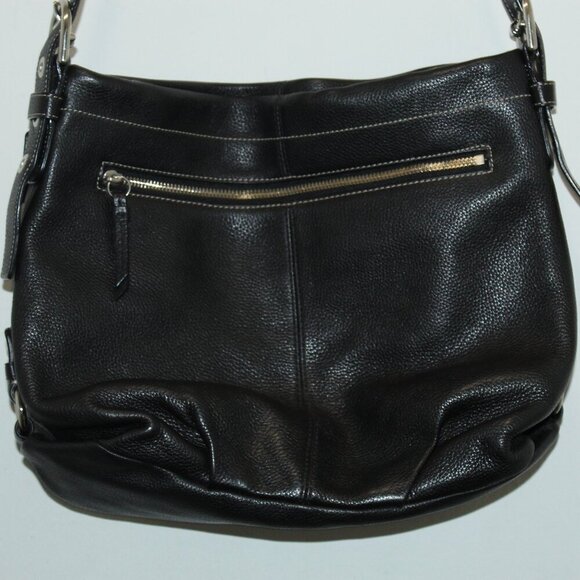 Coach Pebble Leather F15064 Black Shoulder‎ Or Crossbody Bag - Picture 1 of 16